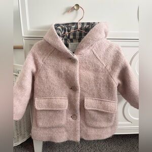 Zara Pink Pea Coat Plush Textured